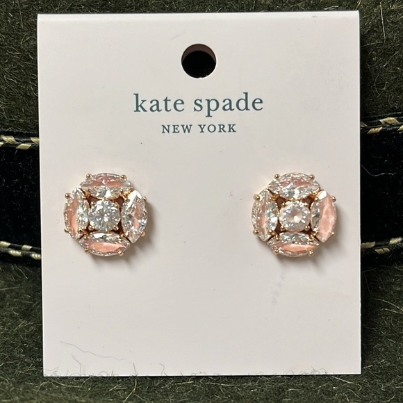 Brand New Kate Spade Flying Colors Blush Post Earrings Marquise Cluster Studs - Picture 4 of 15